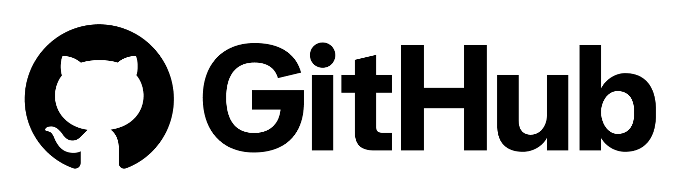Black GitHub Invertocat symbol followed by the GitHub wordmark