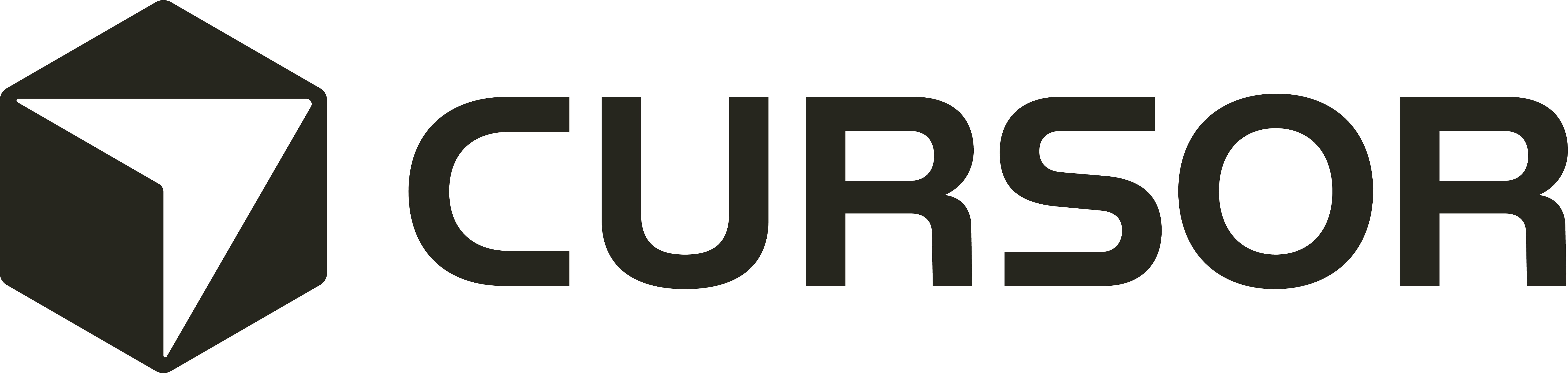 Cursor black geometric symbol and wordmark