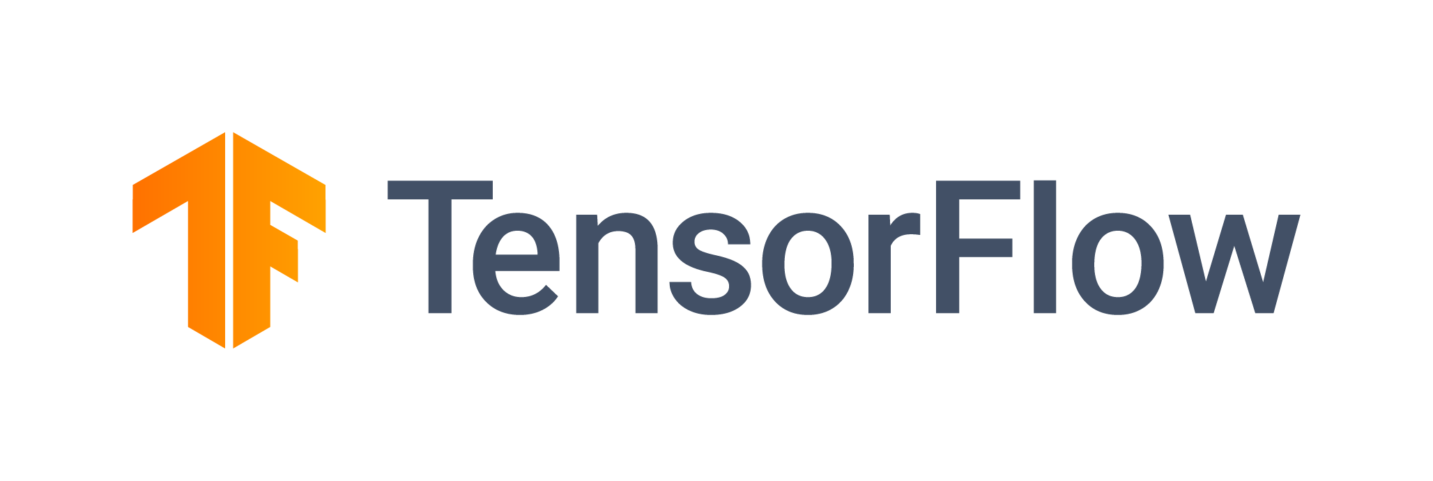 TensorFlow orange symbol and gray wordmark