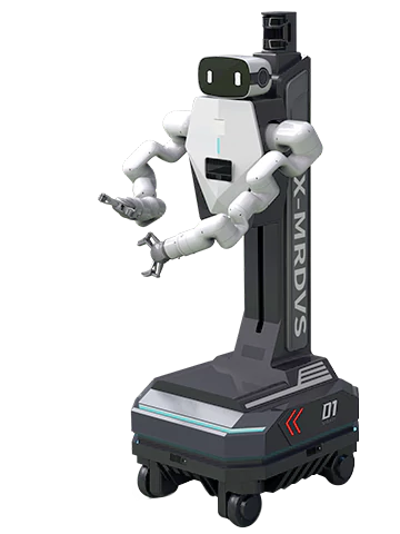 VersaBot VB-1 wheeled humanoid robot with a single arm