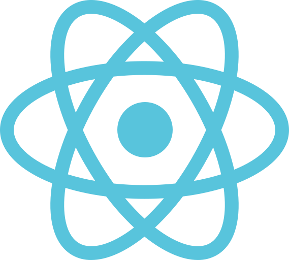 React logo: a cyan central circle surrounded by three intersecting elliptical loops.