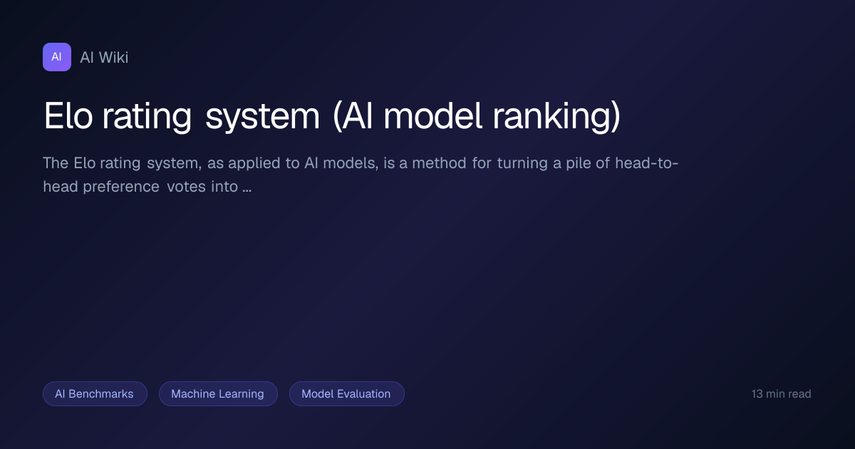 Elo rating system (AI model ranking) | AI Wiki