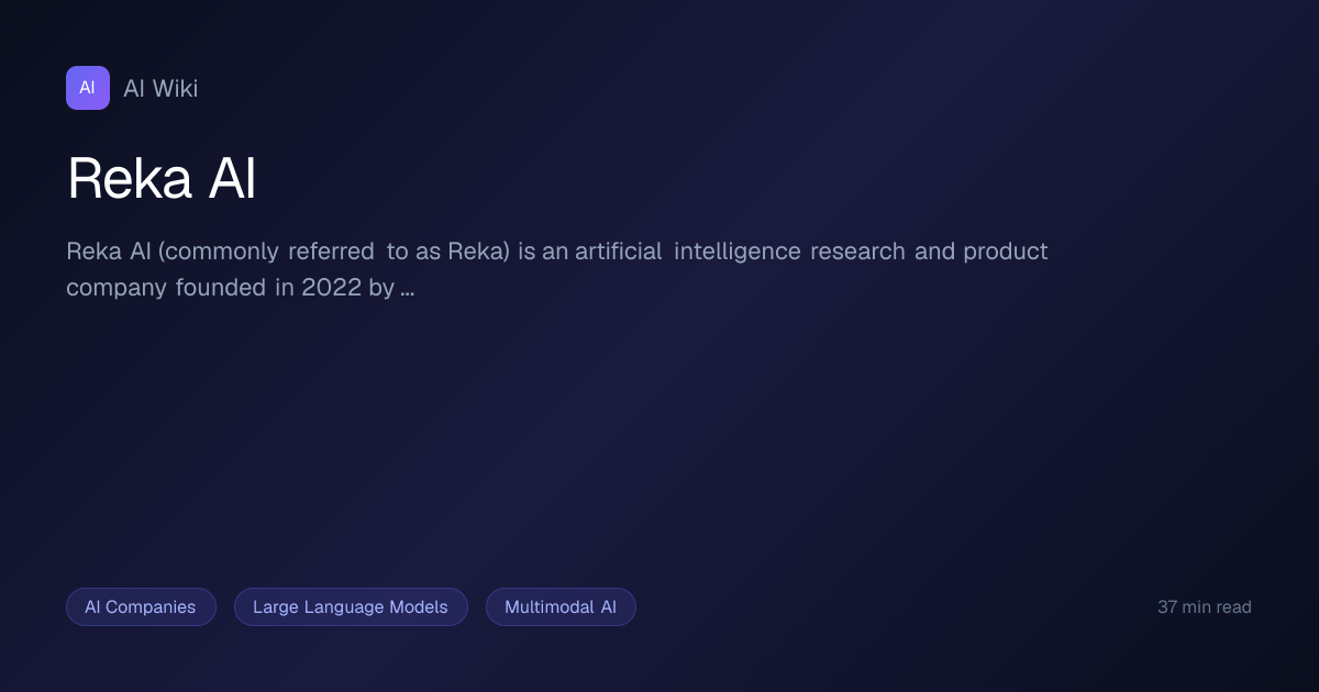 Reka AI | AI Wiki