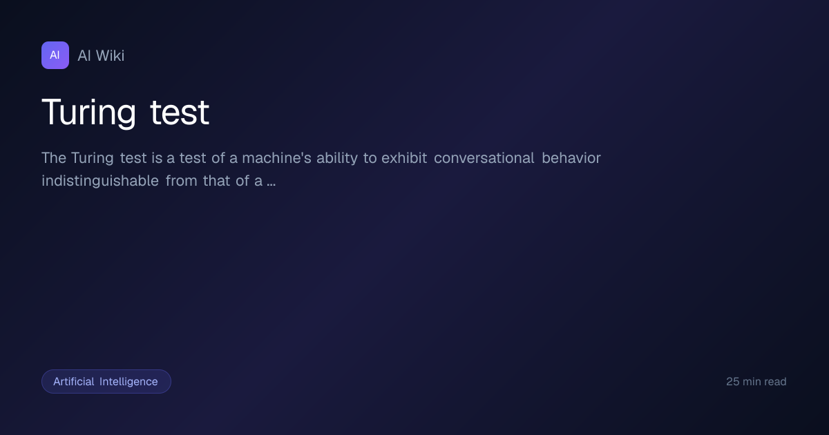 Turing test | AI Wiki