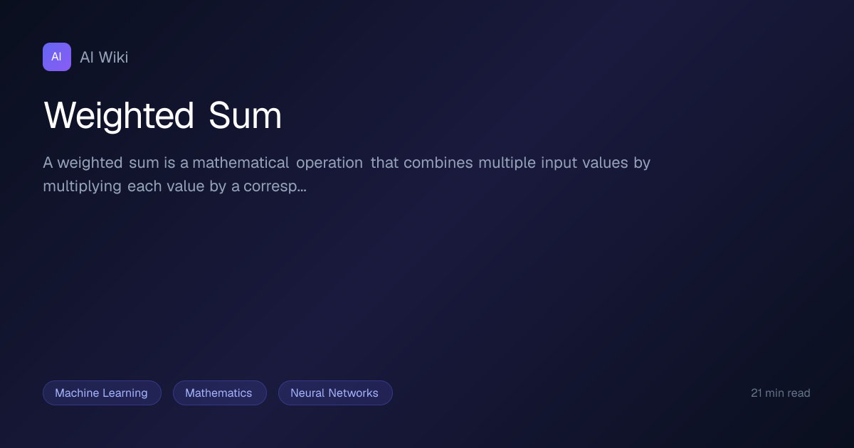 Weighted Sum | AI Wiki